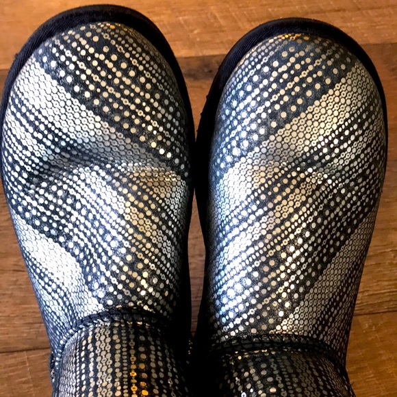 UGG Bailey Bow Bling Suede Boots1004791 Gray Sz 7 - Picture 4 of 10